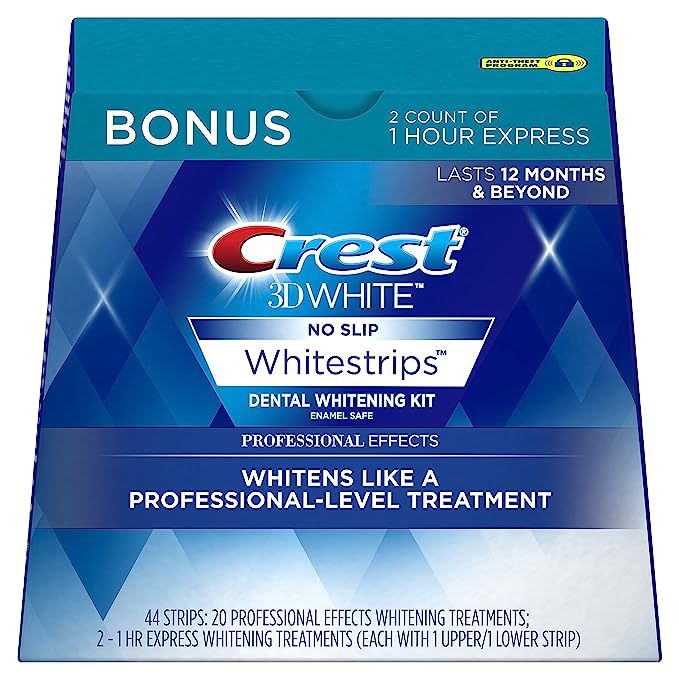 Crest 3D Whitestrips, Professional Effects, Teeth Whitening Strip Kit, 44 Strips (22 Count Pack) | Amazon (US)