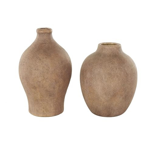 Deco 79 Ceramic Antique Style Textured Vase, Set of 2 10", 8" H, Brown | Amazon (US)