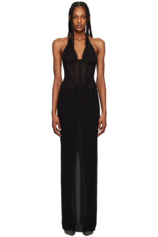 Black Paneled Maxi Dress | SSENSE