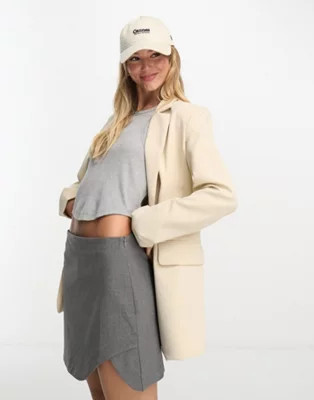 Pull&Bear oversized blazer in beige | ASOS (Global)