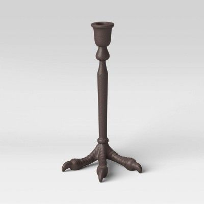 9&#34; x 4.6&#34; Aluminum Bird Leg Candle Holder Black - Threshold&#8482; | Target