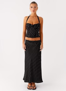 Breanne Midi Skirt - Black Polka Dot | Peppermayo (Global)