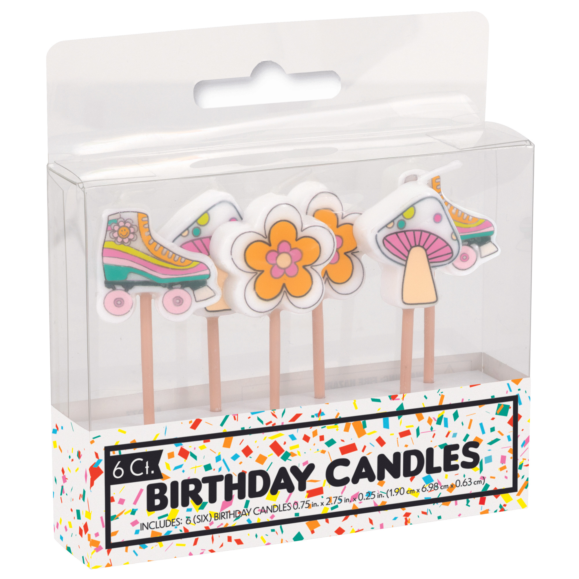 pick birthday candles 6-count - flowers & skates | Five Below