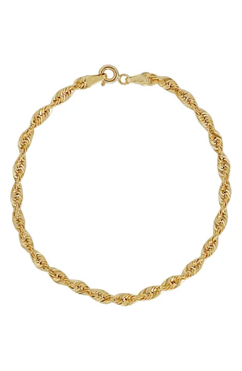 Bony Levy 14K Gold Rope Chain Bracelet in 14K Yellow Gold at Nordstrom, Size 7 | Nordstrom