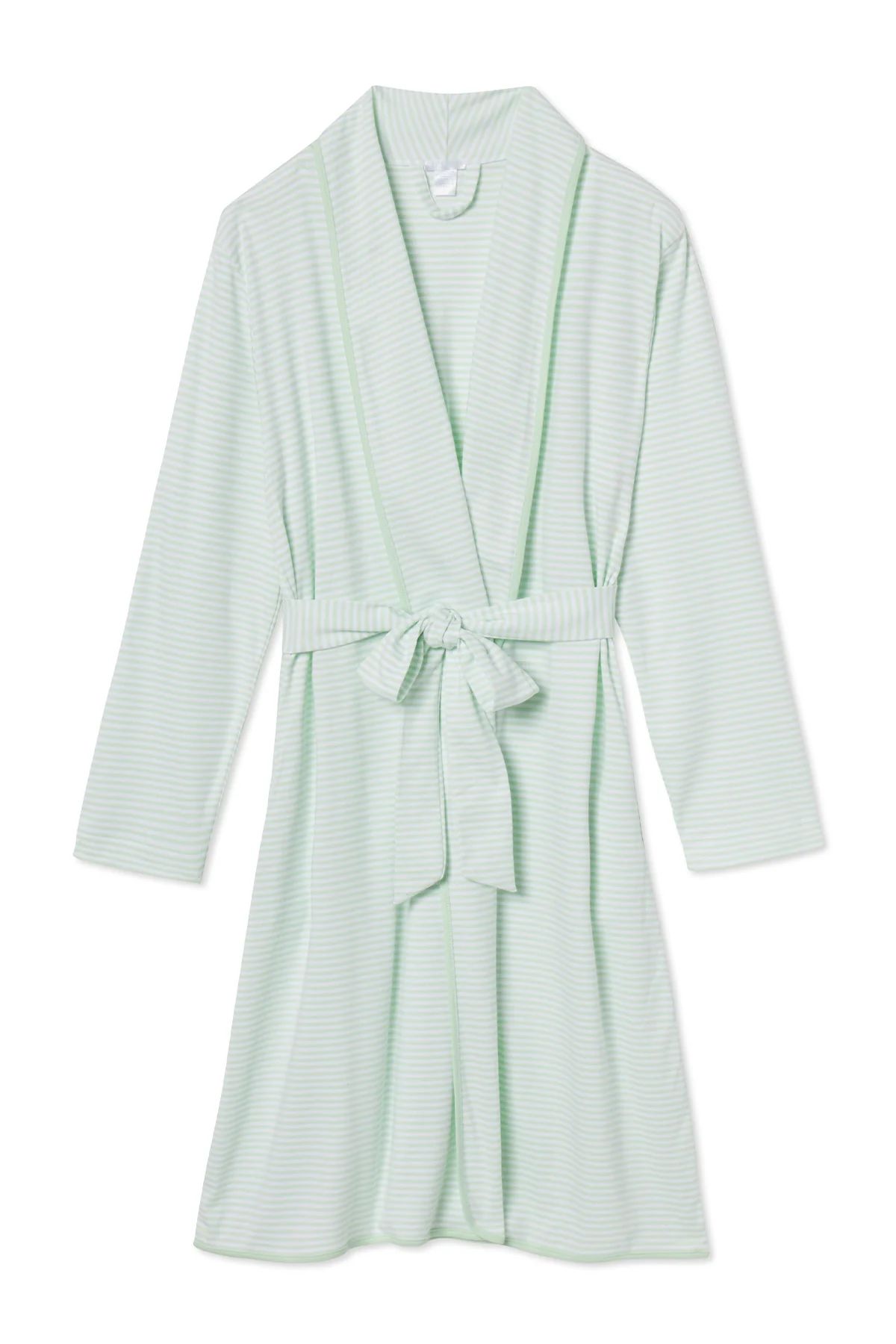 Pima Robe in Mint | LAKE Pajamas