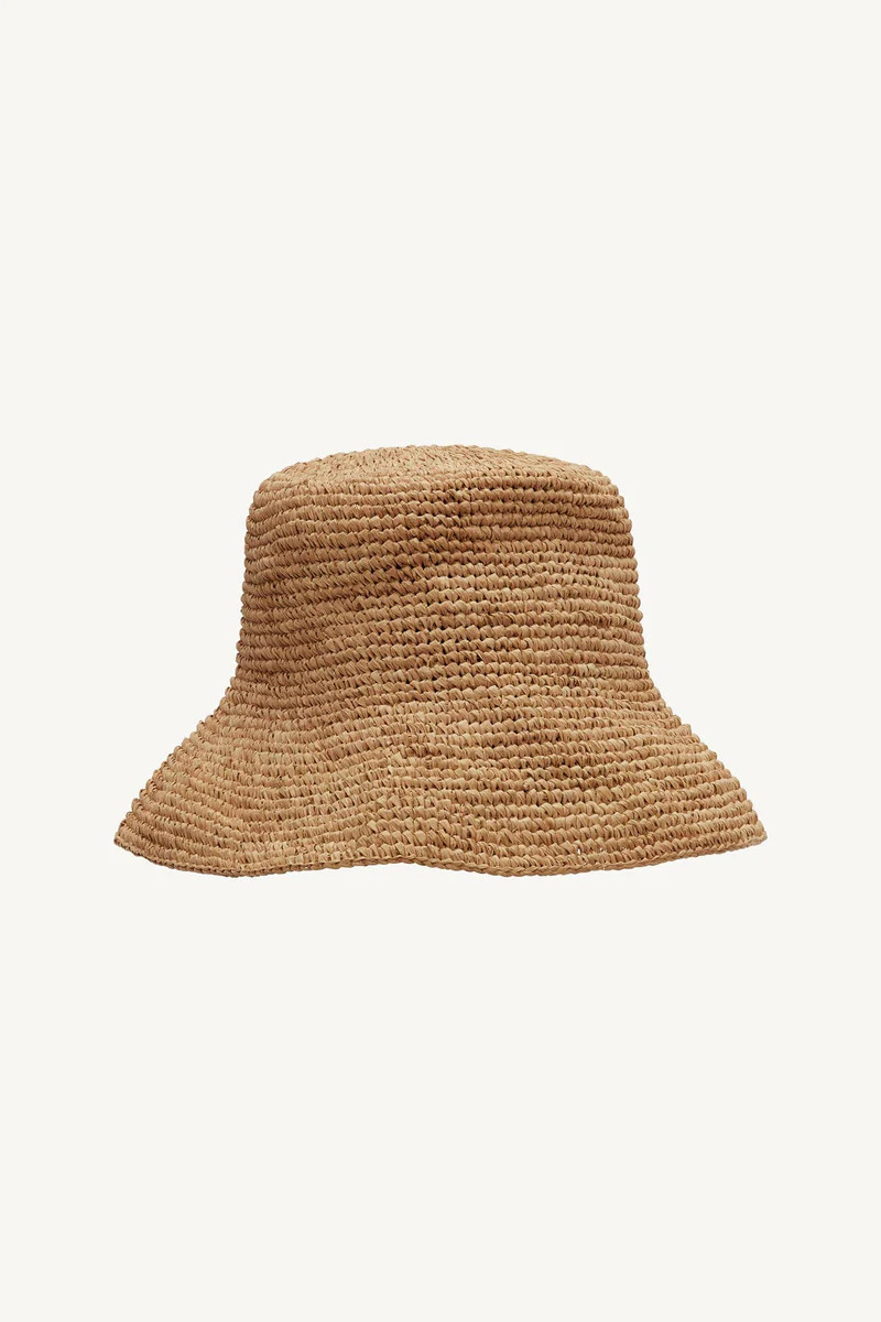 Vitamin A Tulum Bucket Hat Caramel Raffia | Vitamin A
