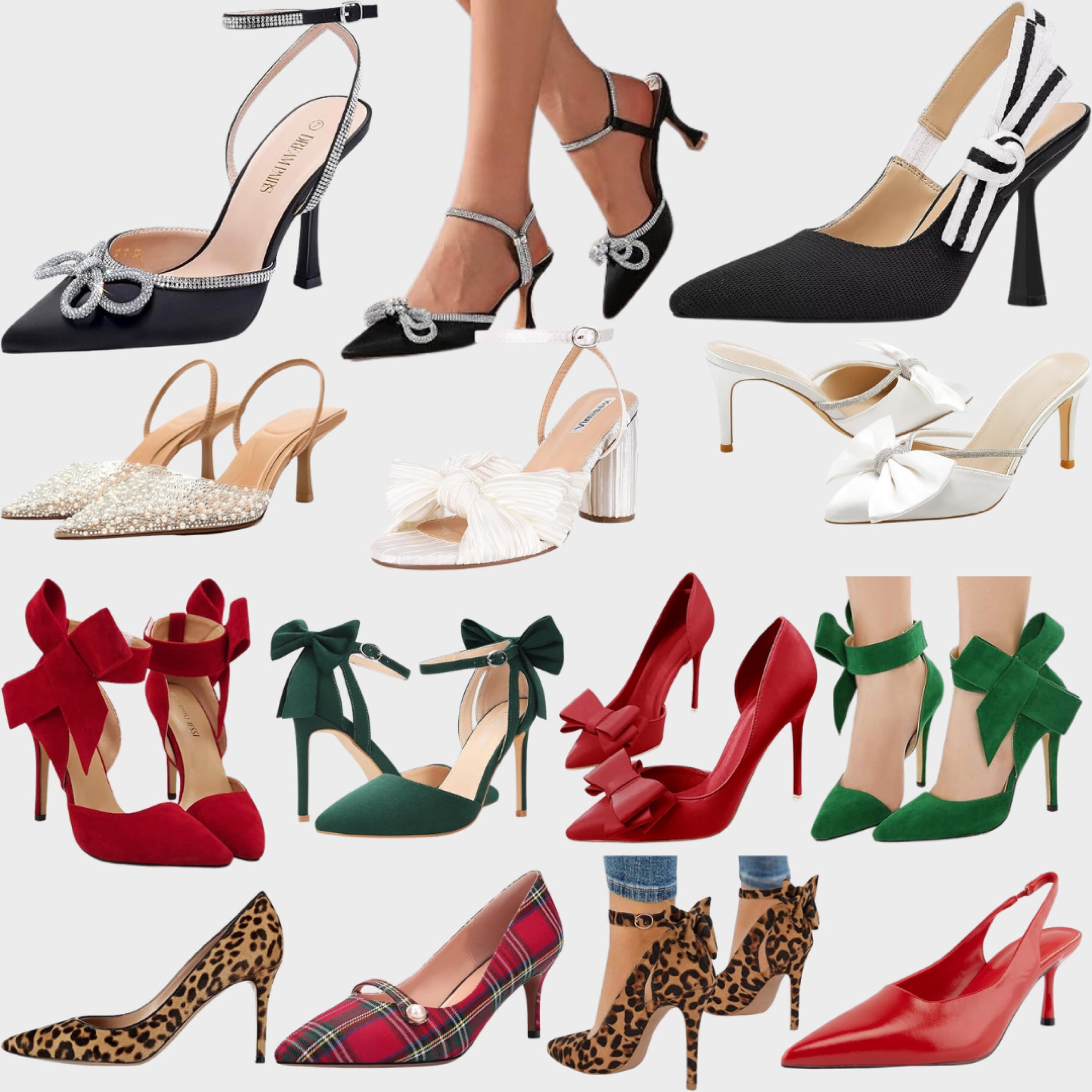 Holiday event shoes. Heels. Leopard heels. Plaid heels. Bow heels. Pearl heels. 

#LTKShoeCrush #LTKFindsUnder100 #LTKParties