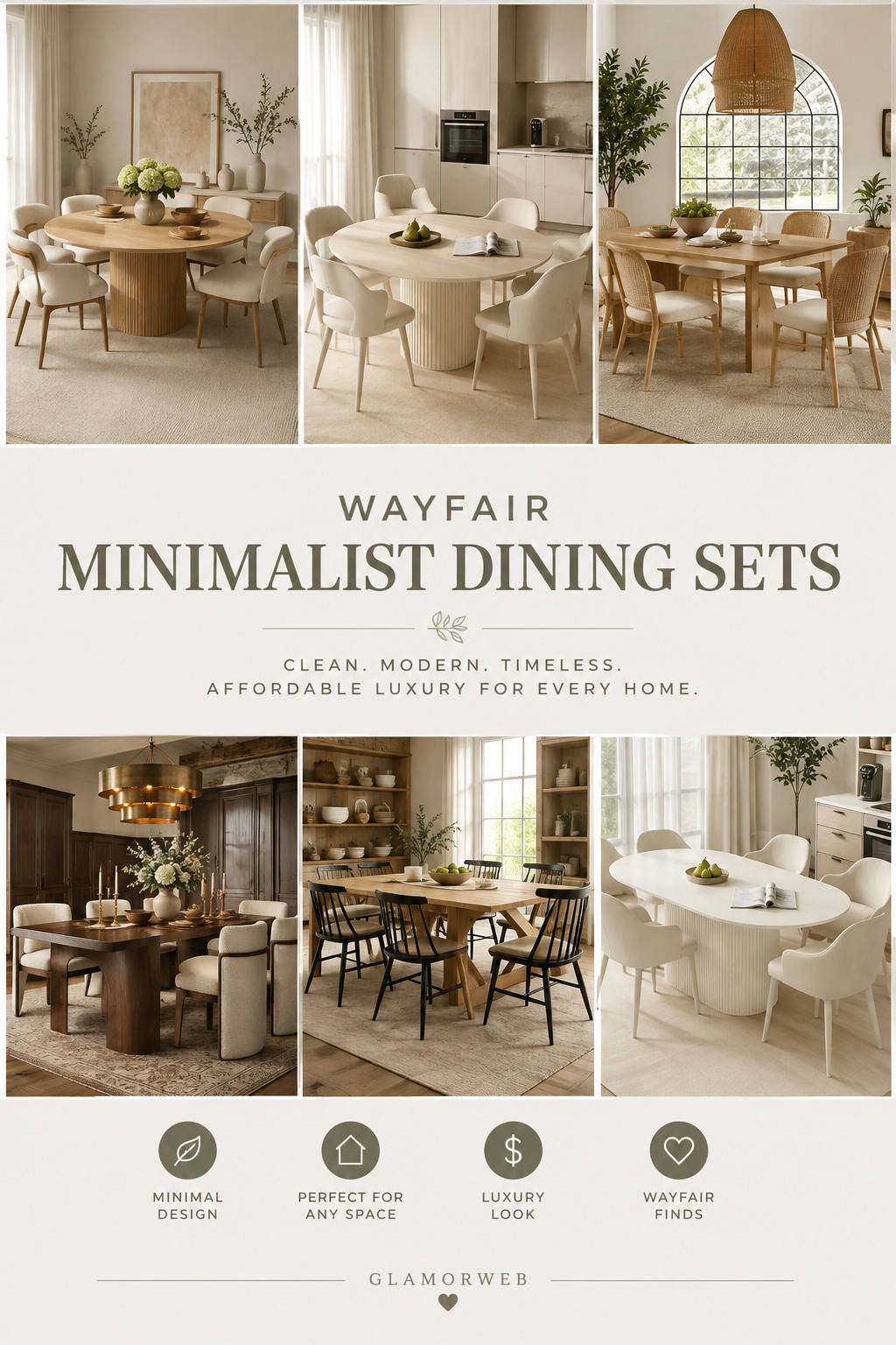 STOP SCROLLING — this is your sign to upgrade your dining space 🤍✨

These Wayfair minimalist dining sets?? They look like they belong in a $5M home… but they don’t cost anywhere near that 👀

Think: soft neutrals, sculptural tables, boucle + upholstered chairs, and that clean girl / quiet luxury aesthetic everyone is pinning right now. The kind of space that makes guests say “wait… where is this from??”

If your vibe is modern, calm, and effortlessly expensive-looking… you’re about to be OBSESSED. Saving these for my dream dining room immediately 🕯️

#wayfairfinds #ltkhome #ltkfinds #ltkstyle #minimalistdecor #diningroominspo #luxurylookforless #quietluxuryhome #modernhomeinspo #neutralhomeaesthetic #homedecorfinds #interiorinspo #apartmentdecorideas #diningtabledecor #modernminimalist #cozyminimalhome #homeinspo2026 #pinteresthome #cleanhomeaesthetic #simplemodernhome #affordableluxury #wayfairfavorites #diningroomgoals #homeupgrades #interiorstyleinspo #beigeaesthetic #warmminimalism #homedecorideas #viralhomefinds #musthavehome 

 #LTKSeasonal #LTKHome #LTKSaleAlert