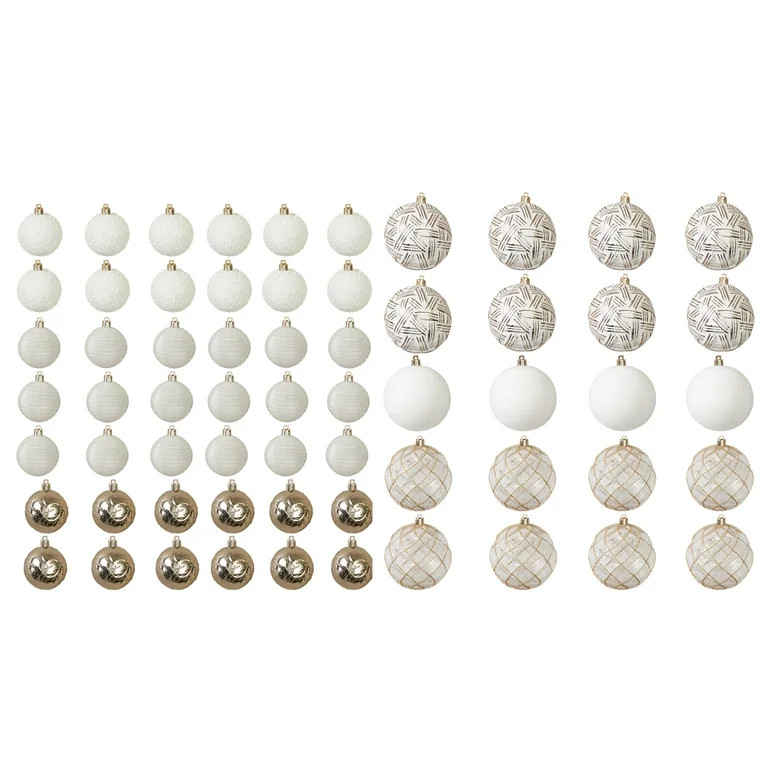 My Texas House Hanging Shatterproof Ornament Set, White and Gold, 62 Count | Walmart (US)