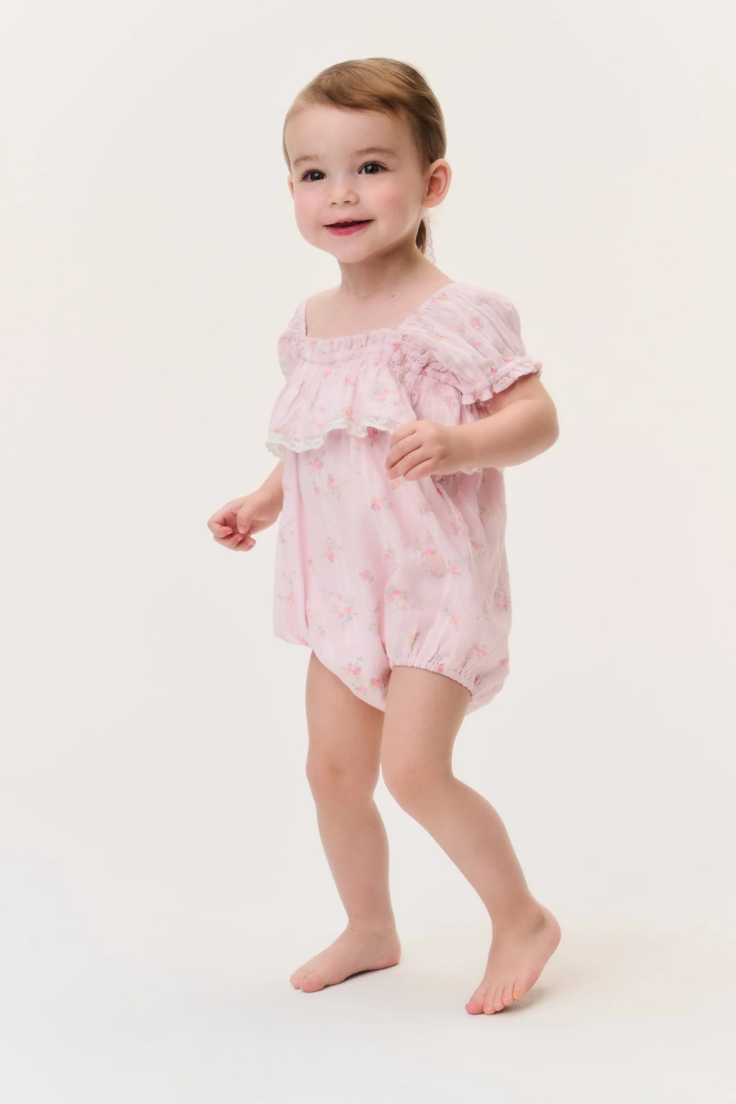 Carlita Ditsy Floral Baby Pinafore | LoveShackFancy