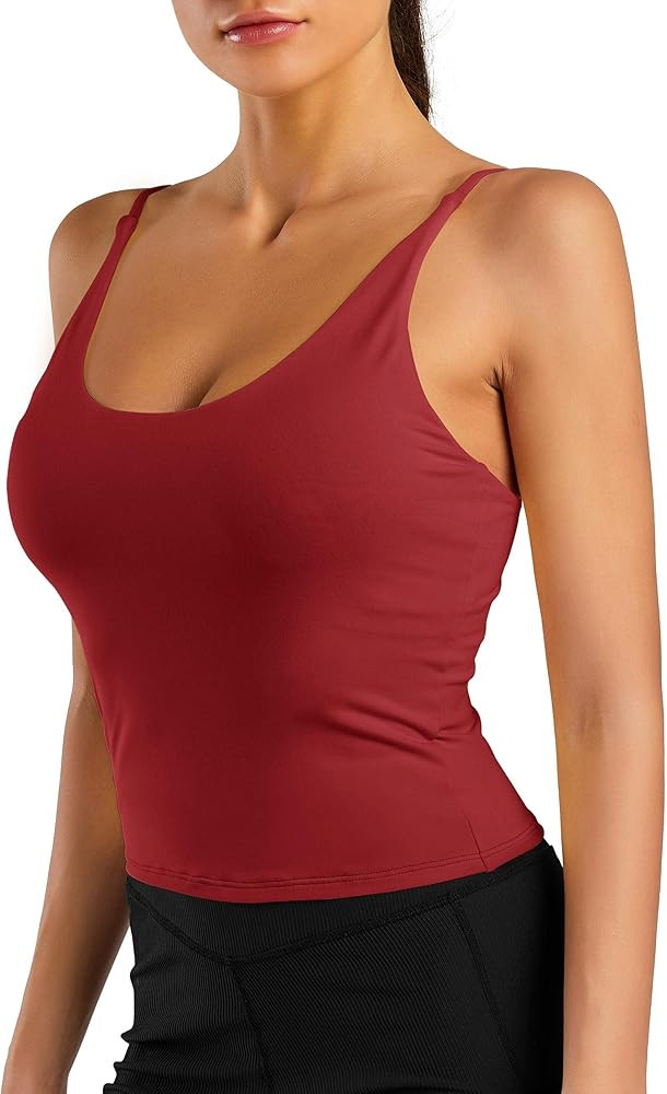 Mafulus Women's Scoop Neck Padded Sports Bra Casual Fitness Workout Running Shirts Yoga Tank Top ... | Amazon (US)