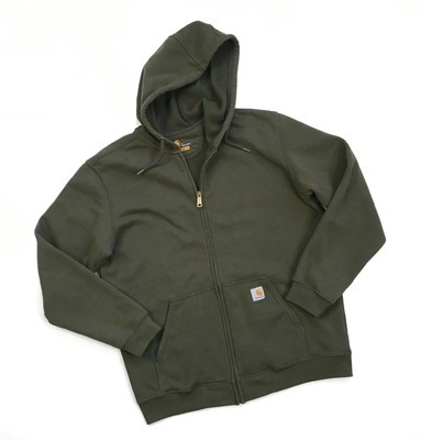 CARHARTT K122 MIDWEIGHT ZIP FRONT HOODED SWEATSHIRT LARGE L OLIVE JACKET HOODIE | eBay AU