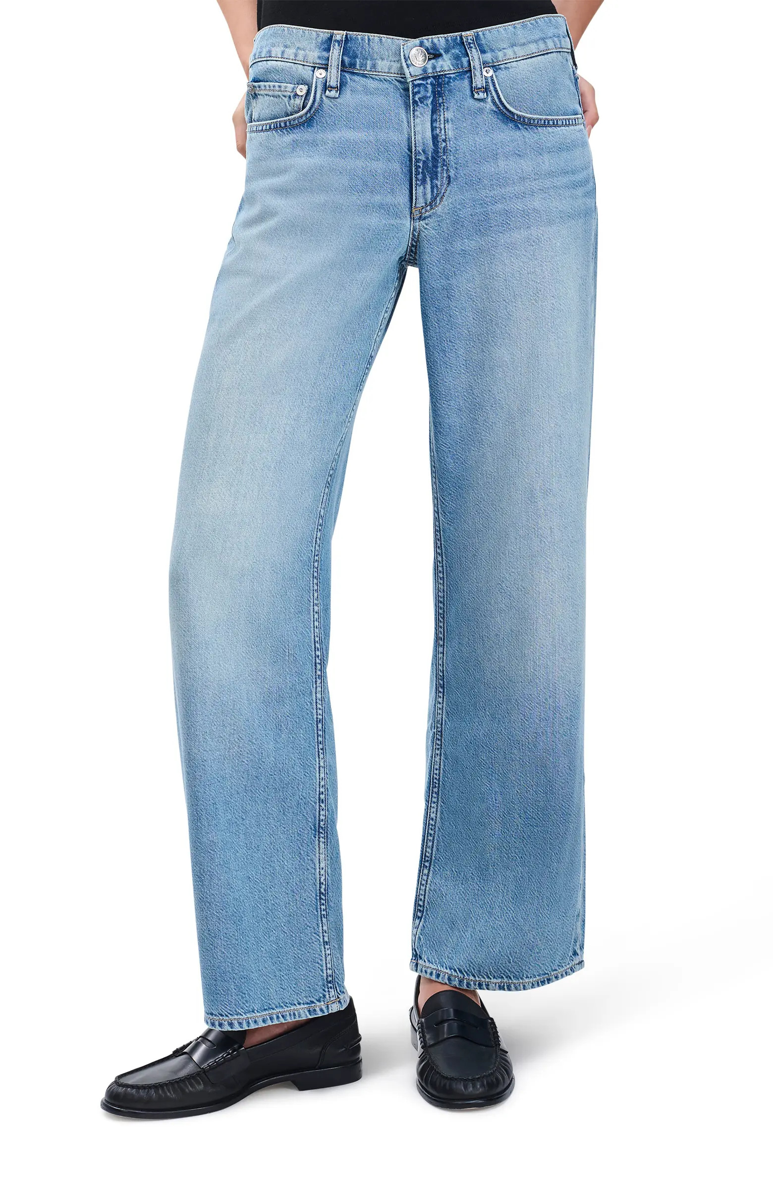 rag & bone Featherweight Saige Low Rise Wide Leg Jeans | Nordstrom | Nordstrom