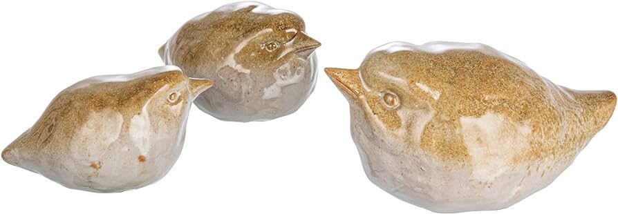 Creative Co-Op Decorative Stoneware Birds, Set of 3 Sizes, Tan Décor | Amazon (US)
