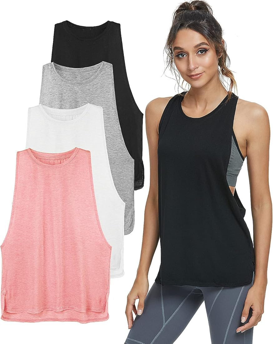 Cosy Pyro Workout Tank Tops for Women Lightweight Running Tanks Basic Gym Tops Sleeveless Athleti... | Amazon (US)