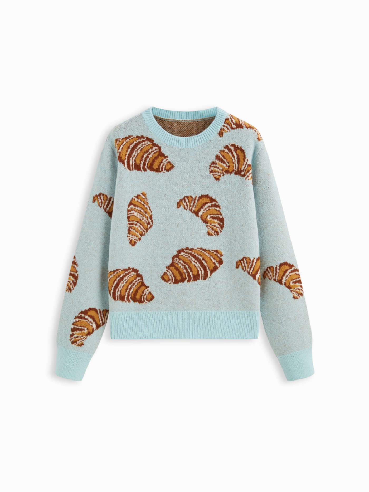 Knit Fabric Knit Croissant Pattern Oversized Top For Daily Casual | Cider