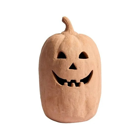 Handmade Gourd Jack O' Lantern，Artisanal Halloween Decor with Hand-Carved Details，Kiln-Fired Clay Pumpkin for Fall Displays | Walmart (US)