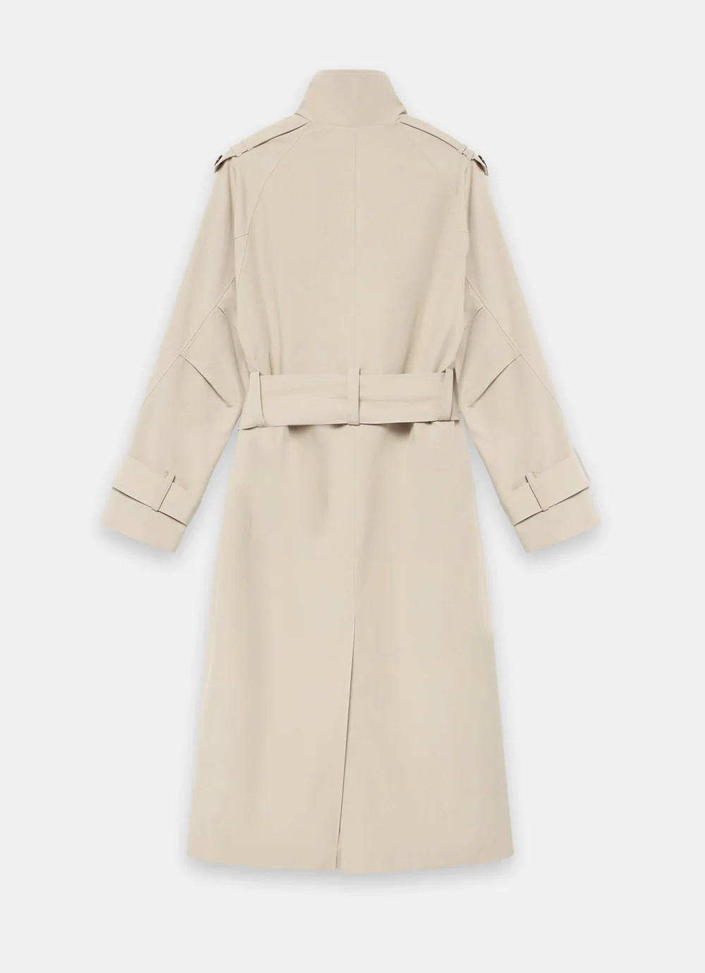 Neutral Cotton Funnel Neck Trench Coat | Mint Velvet
