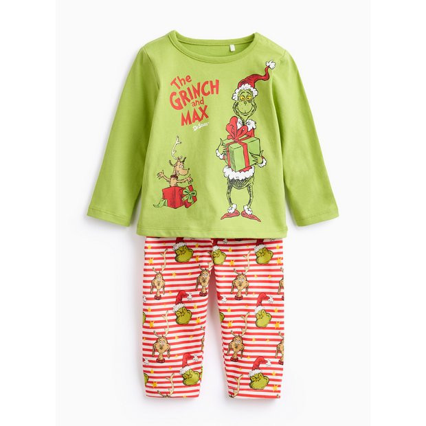Unisex Grinch Pyjama Set Up to 1 mth | Tu Clothing