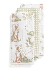 Set Of 3 Cabbage Bunny Kitchen Towels | TJ Maxx