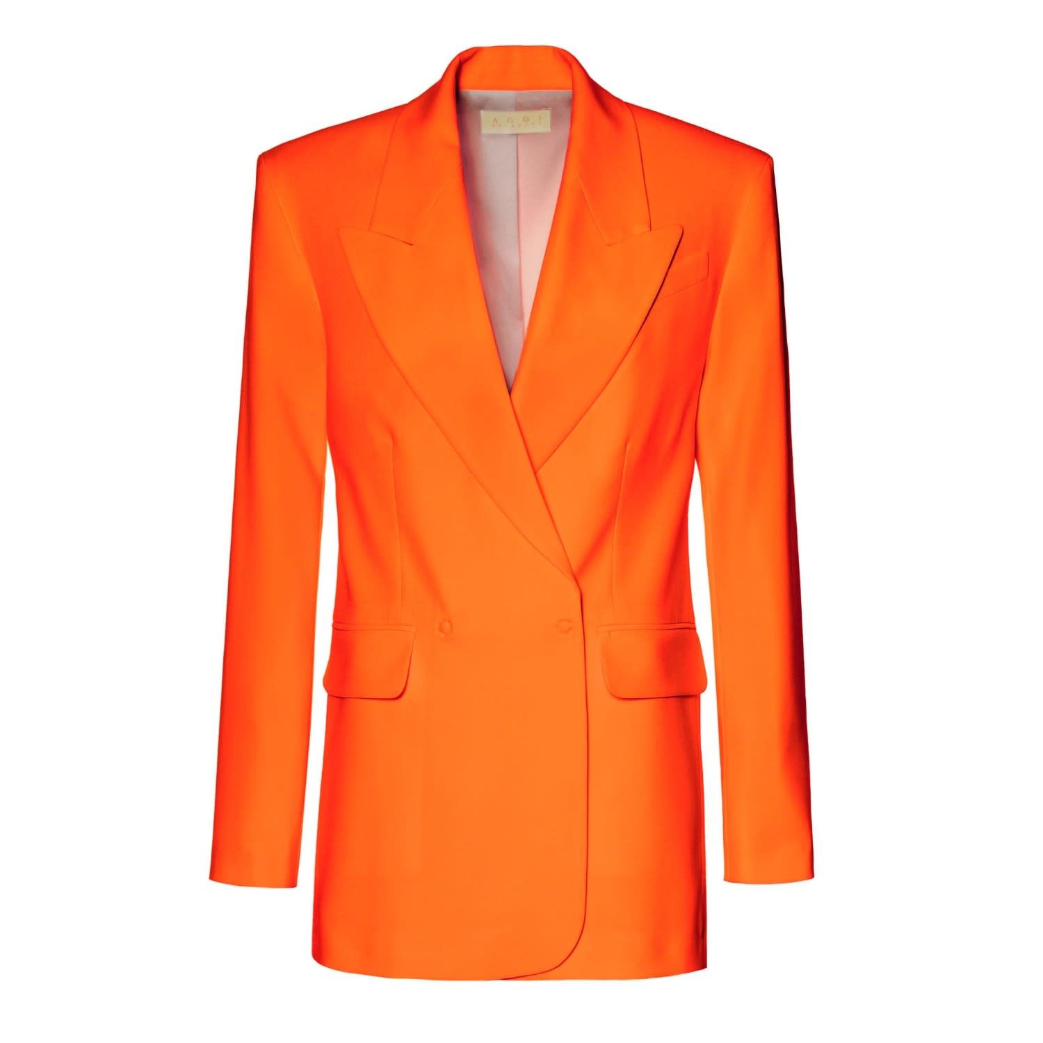 Blair Neon Orange Blazer (L) by Aggi | Wolf and Badger (Global excl. US)