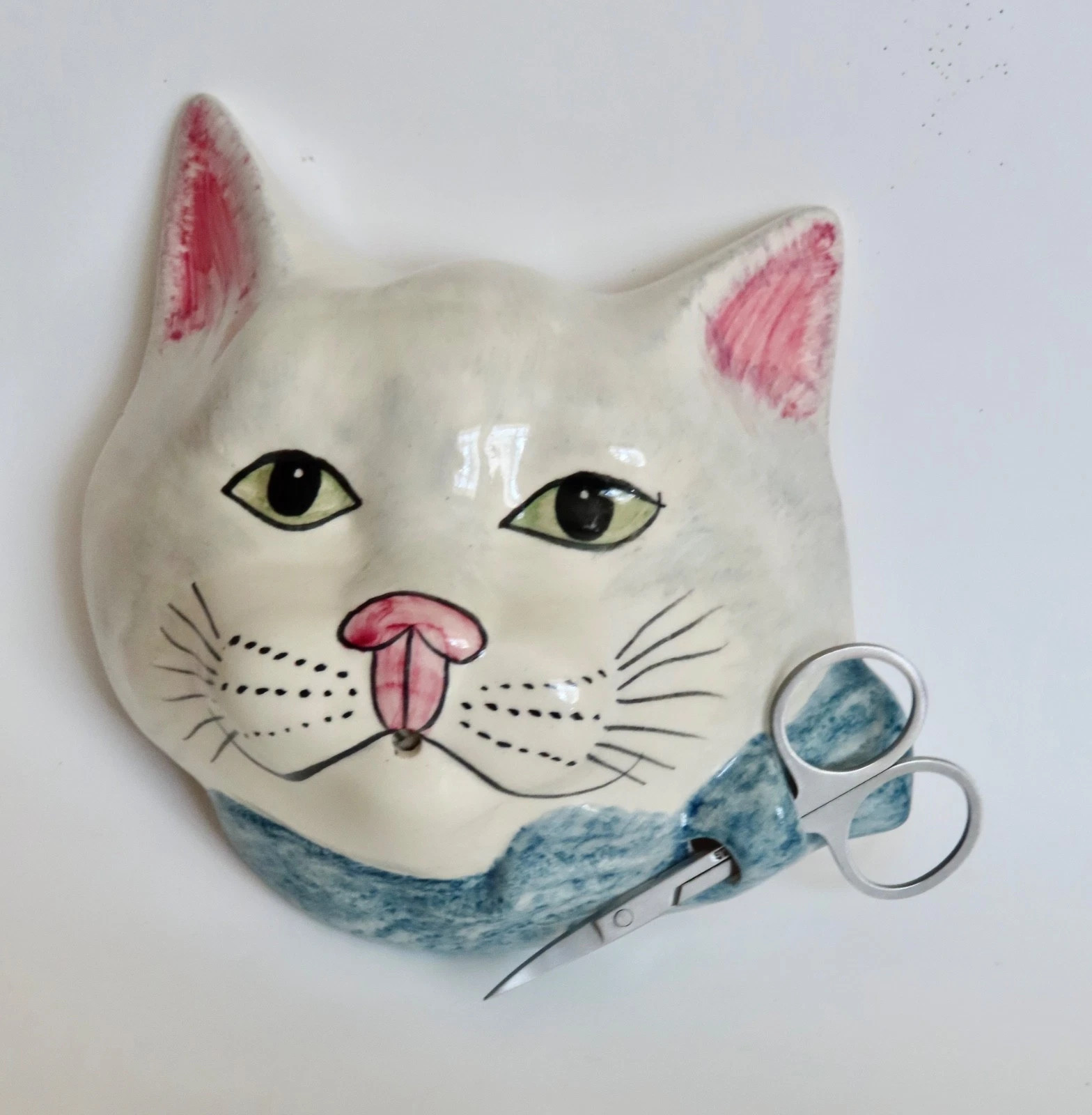 Babbacombe Pottery String Dispenser  Cat  Grey Dapple with Blue Bow | eBay US