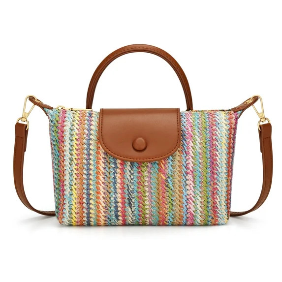 Mini Top Handle Purse for Women Small Summer Straw Beach Crossbody Bags for Lady Handbags | Walmart (US)