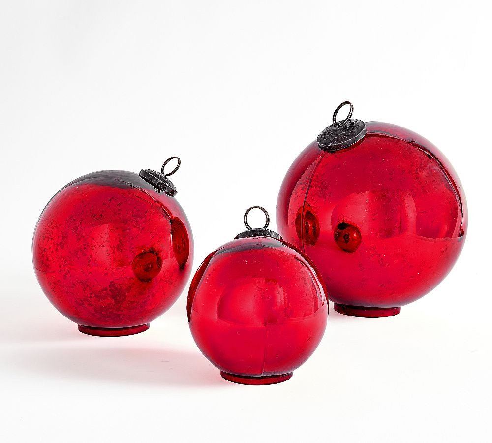 Decorative Red Ornaments - Set of 3 | Pottery Barn (US)