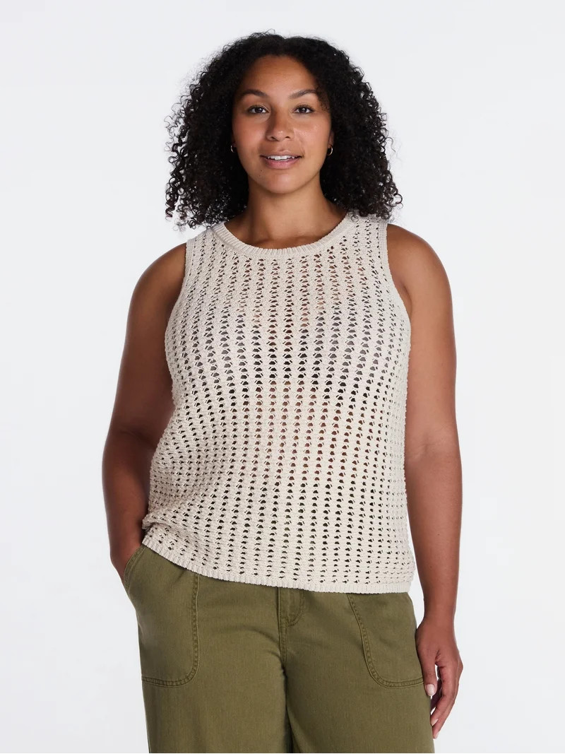 Time and Tru Woman's Sweater Tank, Sizes XS-XXXL | Walmart (US)