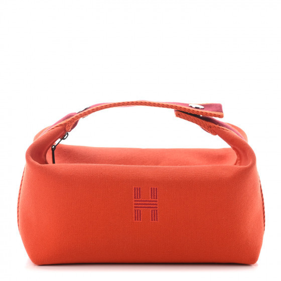 HERMES

Canvas Small Bride-A-Brac Pouch Orange Burgundy | Fashionphile