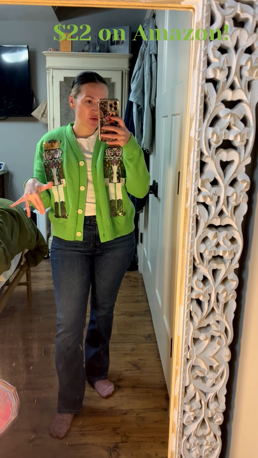 Cutest Holiday Sweater / Cardigan for only $22 on Amazon! I bought this last year and it’s one of my faves! Boutiques sell this same sweater for $99+ 🙃 I linked other colors from the same seller under similar items since there is a similar green to the one I’m wearing! 💚

#LTKHoliday #LTKCyberWeek #LTKSeasonal