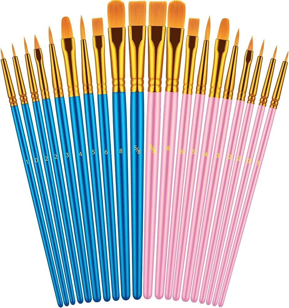 Paint Brushes Set, 20 Pcs Paint Brushes for Acrylic Painting, Oil Watercolor Acrylic Paint Brush,... | Amazon (US)