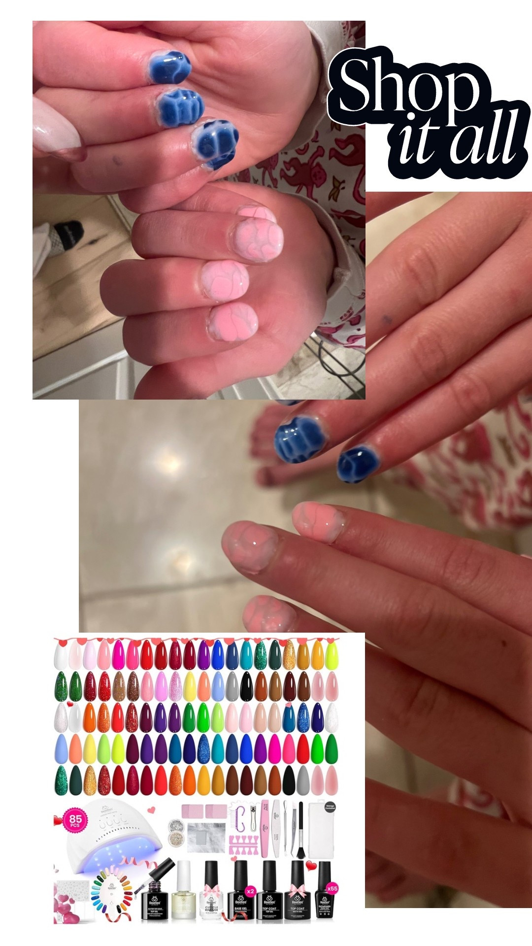 My girls always want their nails done! This was a great gift for Kennedy. Her own gel nail set. She did Tate’s nails and for her first time did amazing! Such an affordable set 

#LTKFindsUnder50 #LTKGiftGuide #LTKU