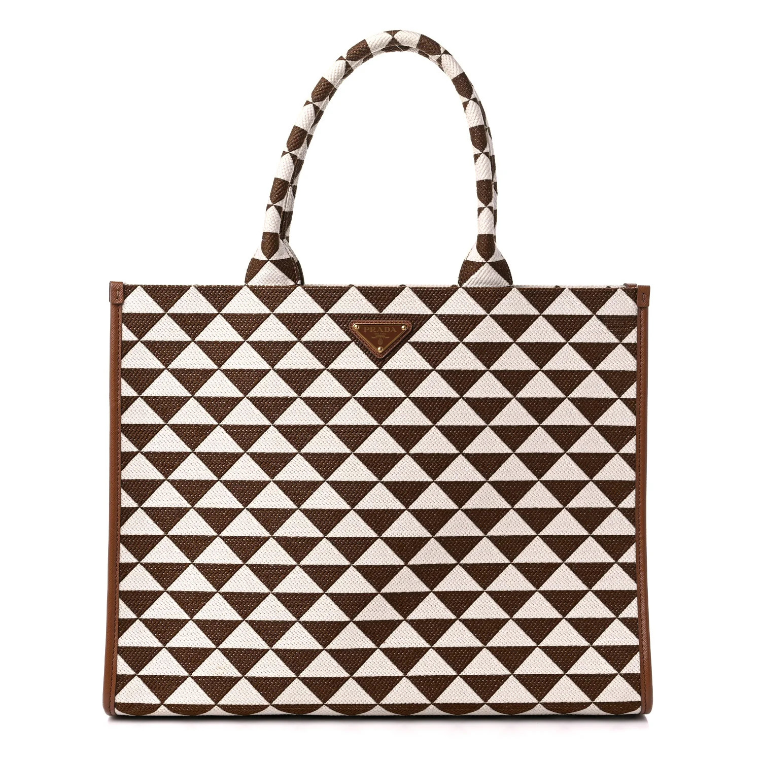 Jacquard Large Symbole Tote Tobacco Chalk White | FASHIONPHILE (US)