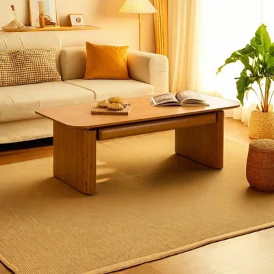 Solid Wood Minimalist Coffee Table Cherry | Wayfair North America
