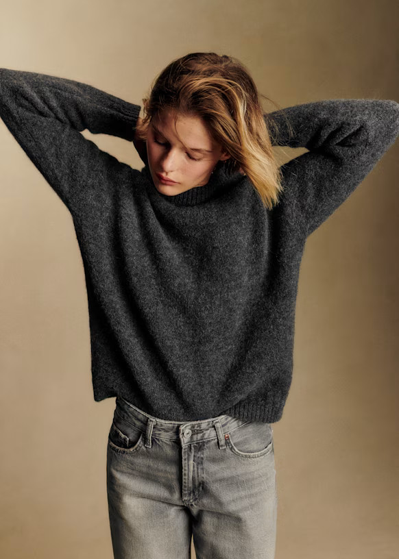 Amiel Jumper - Dark Grey - Baby Alpaca - Sézane | Sezane Paris - US