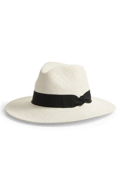 Nordstrom Paper Straw Panama Hat in Ivory Combo at Nordstrom | Nordstrom