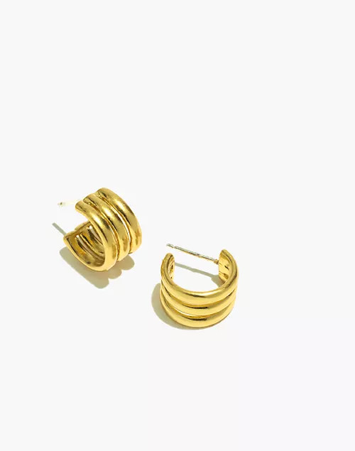 Triad Huggie Hoop Earrings | Madewell