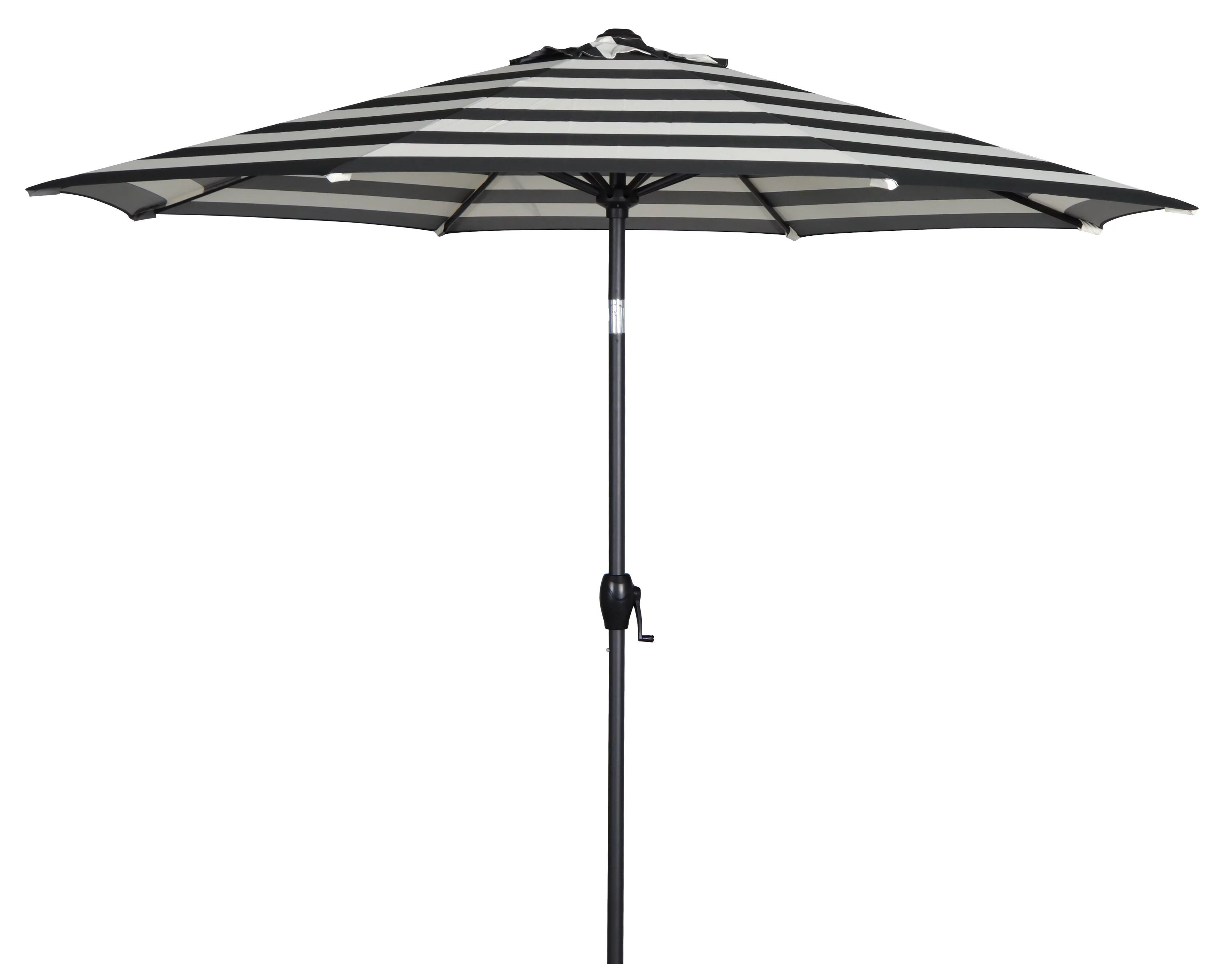 MS 9 Foot Round Market Umbrella Black & White Cabana stripe | Walmart (US)