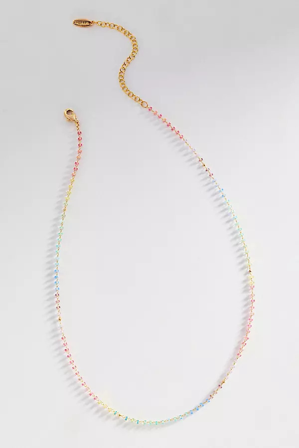 Multi-Color Delicate Beaded Necklace | Anthropologie (US)