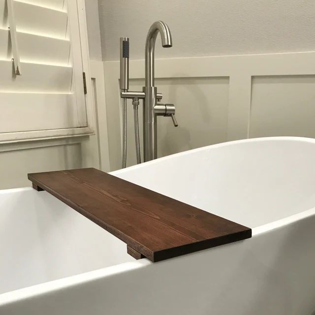 Rustic Wood Bath Tray- Handmade Wood Bath Caddy-  Wellness Gift - Spa - House Warming Gift - Gift... | Etsy (US)