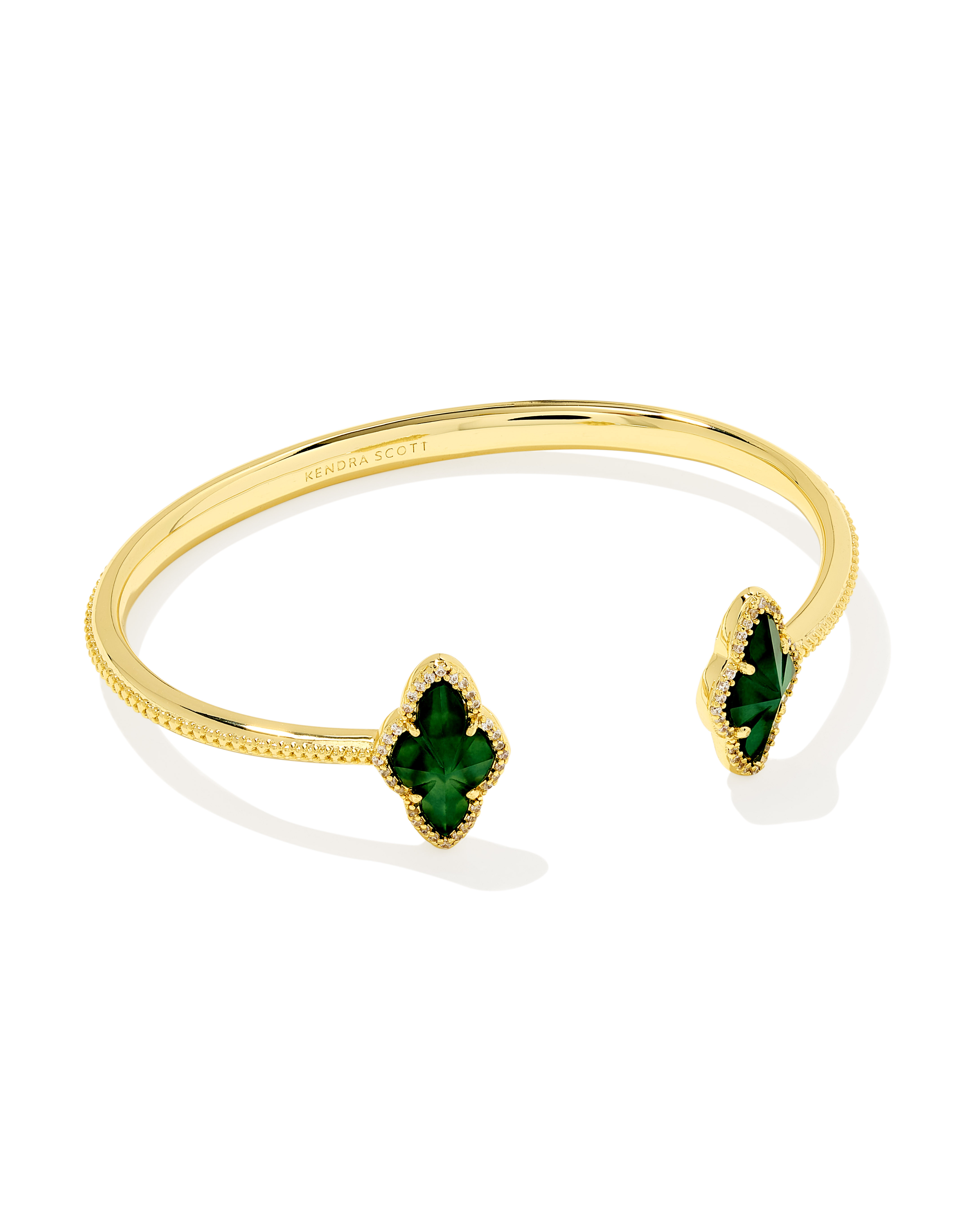 Abbie Gold Pave Frame Cuff Bracelet in Green Illusion | Kendra Scott | Kendra Scott