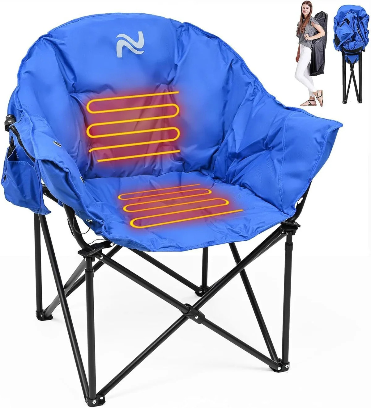 LILYPELLE Heated Camping Chair, Portable Folding Heated Moon Chair, 3 Adjustable Temperature Leve... | Walmart (US)