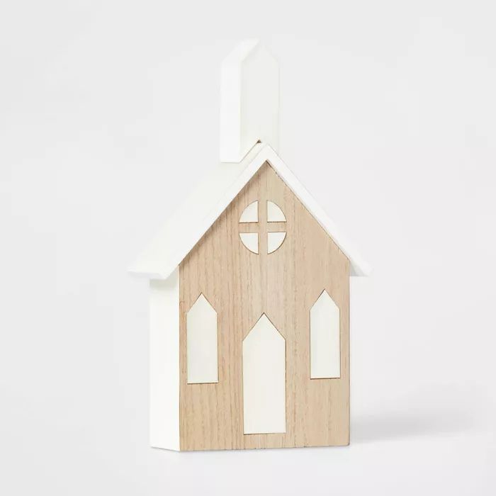 Wood & Enamel Church Decorative Figurine White - Wondershop™ | Target