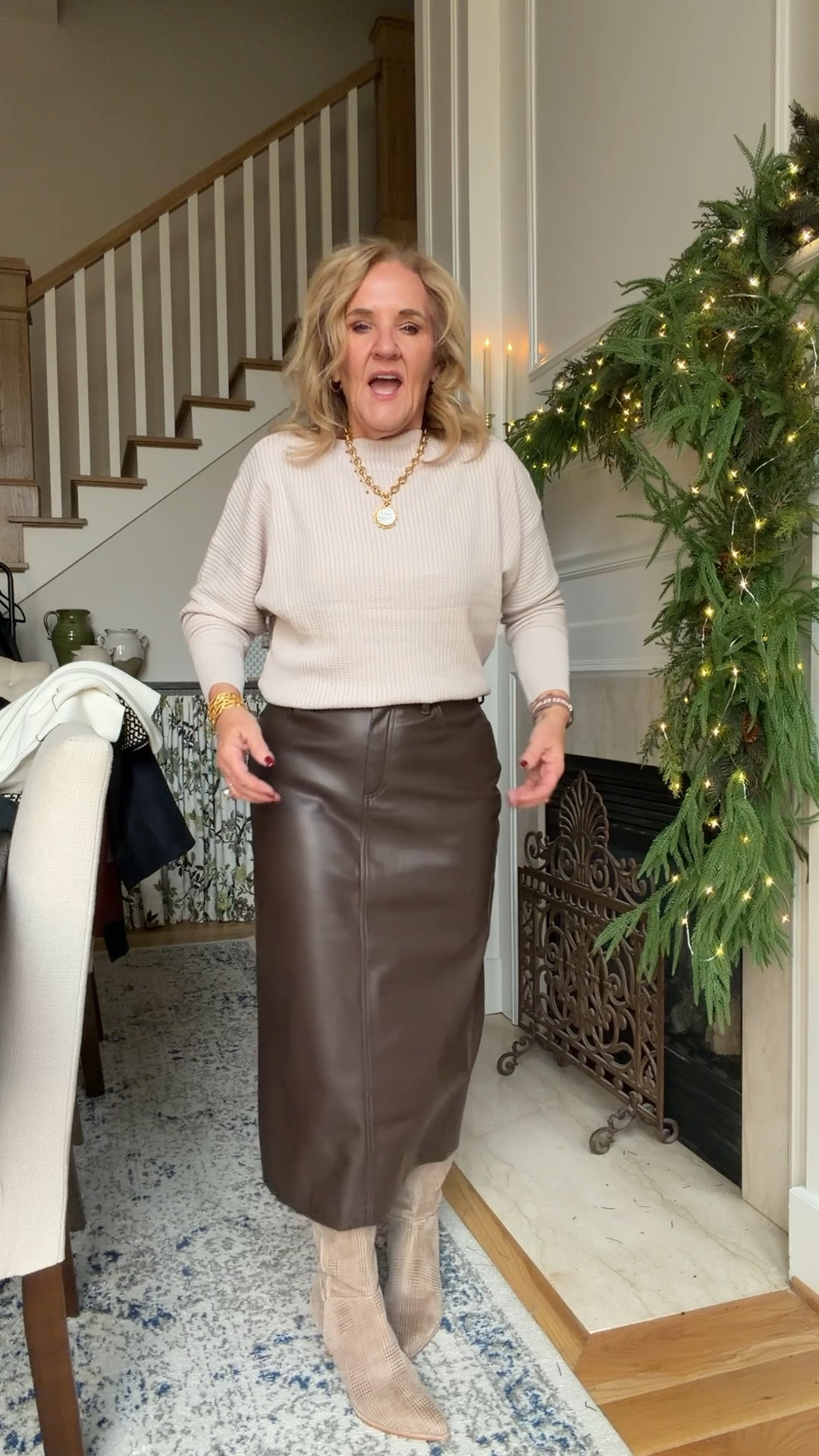 Nordstrom rack, fines wearing size medium or size 8. The boots I did size up a half size they’re beautiful suede. I wore this outfit last night and added a camel wrap coat. I will link a few options so elegant.

#LTKFindsUnder100 #LTKOver40 #LTKWorkwear