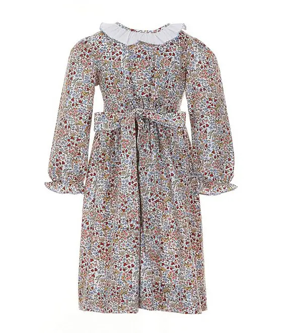 Edgehill Collection Little Girls Long Sleeve Floral Ruffle Dress | Dillard's | Dillard's