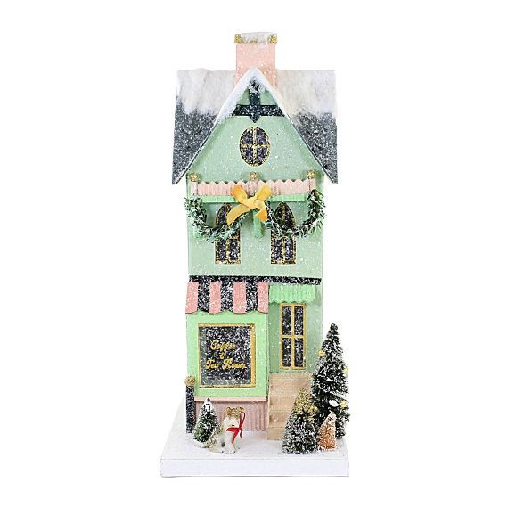 Christmas 16.0" Tea & Coffee House Light Up Village Putz Retro  -  Decorative Figurines | Target