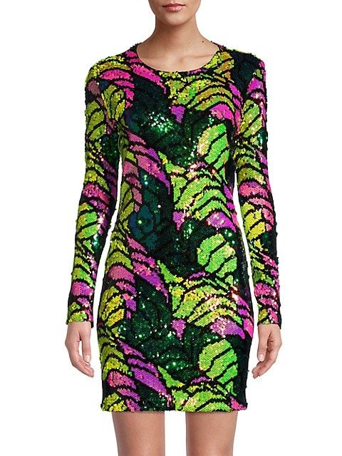 Sequin Puff-Sleeve Mini Dress | Saks Fifth Avenue (CA)