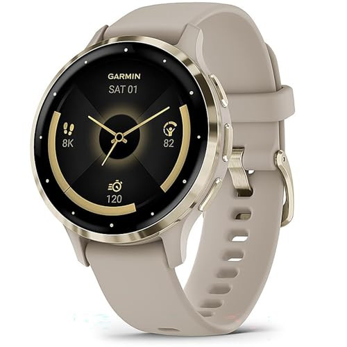 Garmin Venu 3S Health Fitness GPS Smartwatch Soft Gold Bezel/Gray Band (41mm) - (Renewed) | Amazon (US)