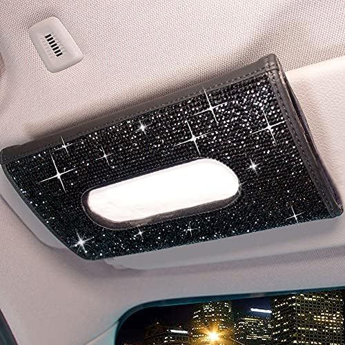 ChuLian Bling Bling Car Visor Tissue Holder Leather Crystals Paper Towel Cover Case & Glitter Sungla | Amazon (US)